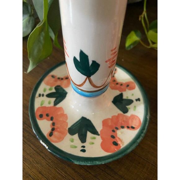 GUC Pair of unique hand painted ceramic candlestick holders - Picture 3 of 12